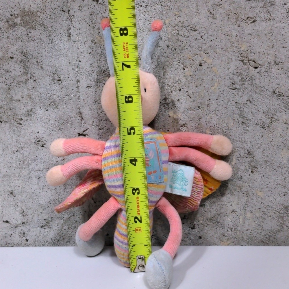 Moulin Roty Zephiretto Butterfly Plush Rattle 8" French Designer Toy Retired VTG - Picture 4 of 7